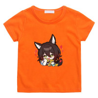 Футболка из 100% хлопка с коротким рукавом и круглым вырезом для мальчиков и девочек