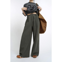 蘇菜羅蔔 小眾復古高腰直筒寬褲女夏季垂感長褲寬鬆顯瘦休閒褲