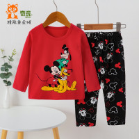 Брендовые комплекты одежды для маленьких мальчиков, комплекты одежды с длинным рукавом для маленьких мальчиков и девочек, Детский костюм с мультяшным рисунком, топ + штаны, осенний Детский комплект