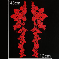 Черная вышивка подсолнух цветок для шитья воротник аппликация Ткань DIY Одежда товары для рукоделия материал аксессуары 1 пара для продажи