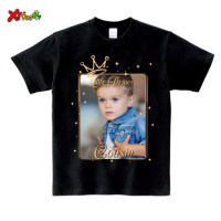 Футболка на день рождения с фотографией семьи на заказ, футболка с фотографией для мальчиков вечерние подходящие футболки с персонализированным именем, семейный образ, одежда на 1-й 10-й Вечерние