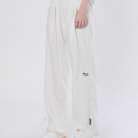 【坐吃山空】運動風高腰顯瘦休閒褲女小眾設計感分割線寬鬆衛褲潮