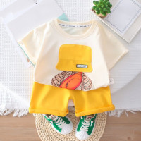 2023 Одежда для маленьких девочек и мальчиков, летние детские футболки с мультяшным принтом + шорты, одежда для малышей, костюм из бутика, детские спортивные костюмы GY05161