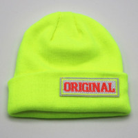 Детская шапка-бини, Корейская осенне-зимняя вязаная шапка для детей, для девочек и мальчиков, однотонная детская эластичная шапка