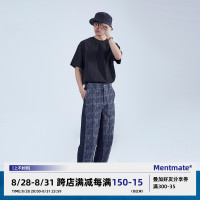 Mentmate 23SS 樹紋提花水洗直筒牛仔褲男 四季百搭復古休閒長褲