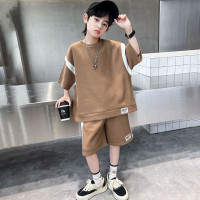 Детский спортивный костюм для девочек 5-16 лет, комплект из хлопковой розовой футболки и контрастных белых брюк, комплект для детей 5-16 лет, лето 2023