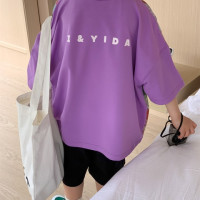 Детские футболки 6539C, Новинка лета 2023, Модная Тонкая футболка для мальчиков с цветочным принтом, Повседневная футболка для девочек 2-11 лет, топы