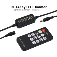 Миниатюрный светодиодный диммер 12 В 6 А RF беспроводной 14 клавиш 2,4G пульт дистанционного управления одноцветная светодиодная полоса освещения 5 в 24 в драйвер DC диммер переключатель