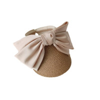 Шляпа с большим бантом для маленьких девочек, милые регулируемые летние соломенные шапки, модная пляжная кепка от солнца, однотонные Аксессуары для младенцев