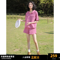 德瑪納休閒時尚短袖套裝女2023新款氣質小個子夏季時髦洋派兩件套