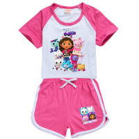 2 шт., футболка и штаны для девочек, с коротким рукавом