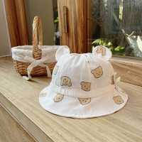 Панама для мальчиков и девочек, головной убор с милым мультяшным медведем, головной убор, реквизит для фотосъемки новорожденных, аксессуары для весны и лета