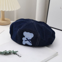 Берет из джинсовой ткани для родителей и детей, стандартный берет из металла, универсальная японская восьмиугольная шапка художника, Стильные Шапки в виде тыквы для мальчиков и девочек