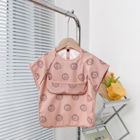 Детский непромокаемый слюнявчик из ПУ кожи, легко моющийся, с карманом