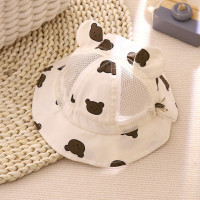 Мультяшный медведь, Детская Рыбацкая шляпа, красивые уши, Панама, раковина, летняя сетчатая крутая дышащая женская шляпа, пляжные солнцезащитные козырьки