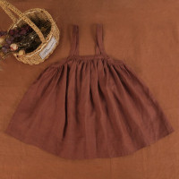 Рубашка с длинным рукавом и юбка на бретелях для девочек