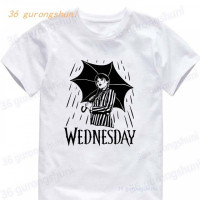 Футболка для мальчиков, футболки для мальчиков с изображением среду, Аддамс, Детская футболка для мальчиков, Детские футболки, летние топы с коротким рукавом для девочек, одежда, детская одежда Wednesday Addams mercred