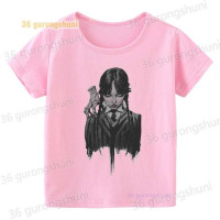 Детская футболка с коротким рукавом, с графическим принтом Wednesday Addams mercredi miercoles mercoledi addam enfant