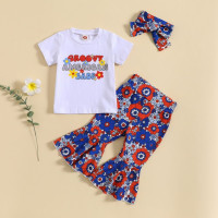 Одежда для Дня независимости, обручи на голову с коротким рукавом, цветочным принтом