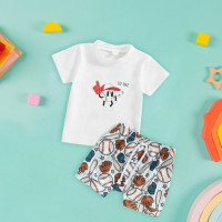 Детский летний топ с коротким рукавом и надписью для мальчиков