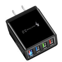 Зарядное устройство с 4 USB-портами, цвет в ассортименте