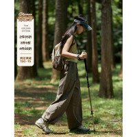 octopusme章魚家戶外登山透氣降落傘工裝褲女小個子寬鬆紙袋褲