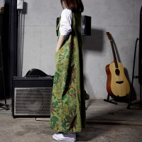 芊芊蔚藍139曲 文藝民族印花寬鬆闊腿慵懶vintage抱嬰袋褲