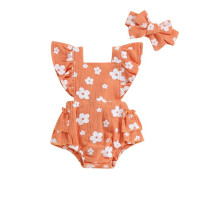 Комбинезон с цветочным принтом для новорожденных девочек 0-18 месяцев