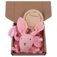 Детский подарочный набор, полотенце для успокаивания кролика, Детская соска, прорезыватель, соска, цепочка, стандартная деталь для младенцев, мальчиков и девочек