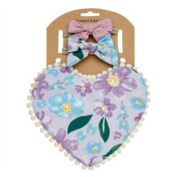 Детские нагрудники с бантом, повязка на голову, Слюнявчики для новорожденных, хлопковые нагрудники с цветочным принтом для новорожденных мальчиков и девочек, легкие