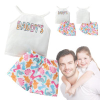 Костюм для маленьких девочек топ без рукавов, брюки с динозаврами с буквенным принтом на подтяжках, разноцветная Милая одежда для маленьких девочек с принтом динозавра