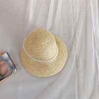 Детская фотобленда во французском стиле с украшением из жемчуга, Солнцезащитная шляпа для девочек, пляжная шляпа, летняя Рыбацкая шляпа, солнцезащитный козырек H