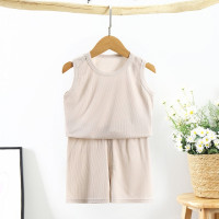 CAOFEIMAO, 2023 г., детский летний жилет из вискозы, хлопковая домашняя одежда для мальчиков и девочек, детские шорты, одежда