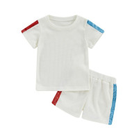 Летний костюм для девочек Mildsown из 2 предметов, Повседневная футболка с блестками и короткими рукавами и вафельным принтом и эластичные шорты, комплект из 2-7 лет