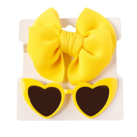 Детские солнцезащитные очки и повязка на голову Pudcoco для девочек легкие солнцезащитные очки в форме сердца бант повязка для волос Набор для малышей на открытом воздухе