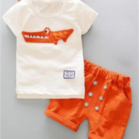 Новый летний Повседневный однотонный Детский комплект из двух предметов с короткими рукавами для мальчиков, Модный комплект в Корейском стиле, От 1 до 5 лет