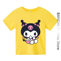 Футболка с рисунком Hello Kitty для детей, Модный повседневный топ с 3d рисунком, с коротким рукавом и круглым вырезом, комплект из футболки Kuromi, на лето