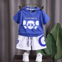 Комплект одежды для мальчиков, лето 2023, Детские хлопковые футболки и шорты, спортивные костюмы из 2 предметов для маленьких мальчиков, детский спортивный костюм