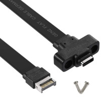 Удлинительный кабель USB 3,1 с передней панелью типа E на Тип C, внутренний адаптер Gen 2 (10 Гбит/с) с 2 винтами (50 см)