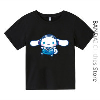 Футболка в стиле аниме Cinnamoroll для мальчиков и девочек, детская одежда, набор из топов и футболок с рисунками из мультфильмов, летние женские футболки с коротким рукавом