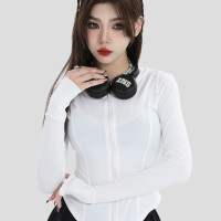 INSstudios 國潮牌情侶美式小LOGO粉色緊身防曬服戶外冰絲防曬衣