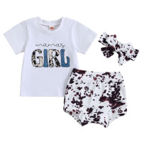 Летние шорты для маленьких девочек с буквенным принтом