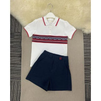 Легкая Роскошная детская одежда 2023ch Модный хлопковый дышащий спортивный костюм для мальчиков с принтом тигра градиентный дизайн