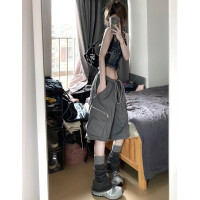 美式工裝短褲女夏季直筒寬鬆五分褲可拆卸兩穿炸街休閒直筒五分褲潮