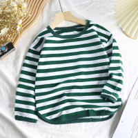 Детская полосатая блузка с круглым вырезом и длинным рукавом