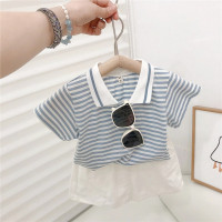 Новинка лета 2023, комплект для сестры, топ в полоску для мальчиков и однотонные шорты + платье принцессы для девочек, семейная одежда для отдыха для малышей