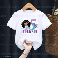 Милая футболка для девочек, милая детская футболка с номерами на день рождения