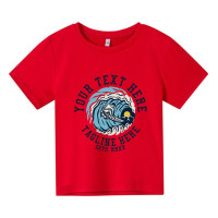 Летняя Пляжная футболка вашего бренда Tagline Go Here, повседневная мультяшная футболка для мальчиков и девочек, мягкая футболка из 100% хлопка с коротким рукавом