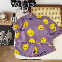 Футболка с круглым вырезом и шорты на резинке, на возраст 0-6 лет