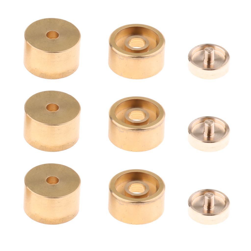 3 Set Golden Replacement Trumpet Cap Screw Cover Shell Inlaid Buttons for Trumpeter Students DIY